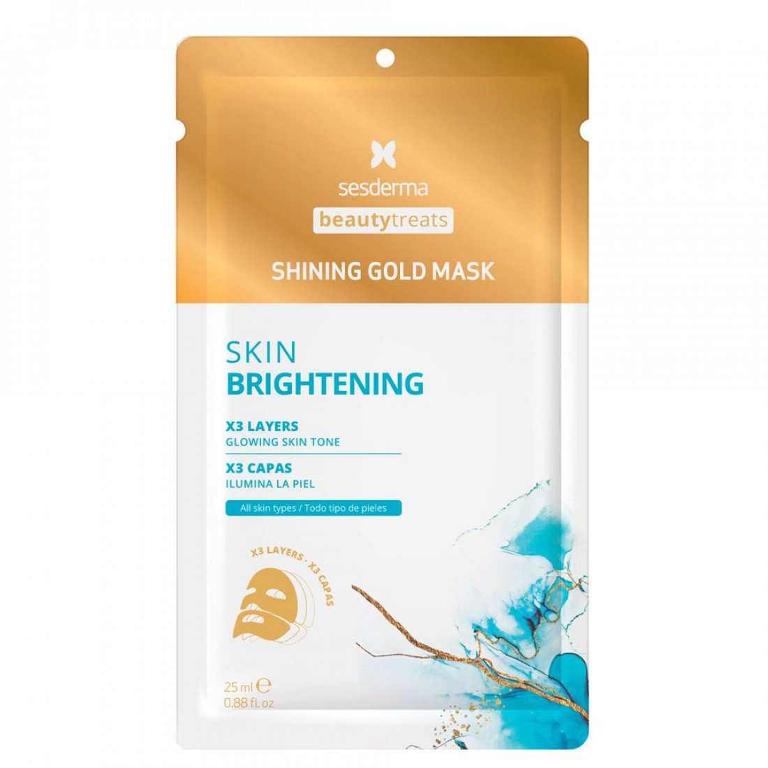 Маска для лица Sesderma beauty treats shining gold face mask